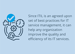 ITIL is an agreed upon set of best practices