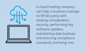 A cloud hosting company can help a business manage its BYOD policy
