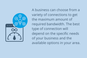 A business can choose from a variety of connections