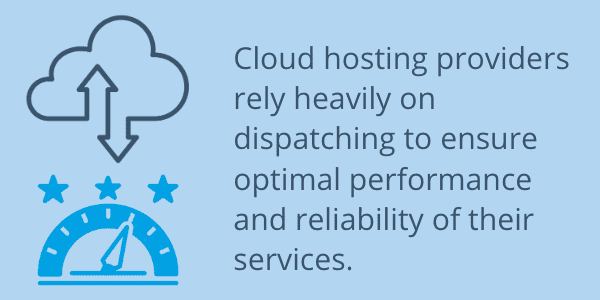 Cloud hosting providers rely heavily on dispatching